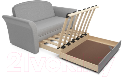 Диван Mebel-Ars Малютка №2 (рогожка серый/подлокотники серый)