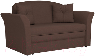 Диван Mebel-Ars Малютка №2 (рогожка шоколад/подлокотники шоколад) - фото