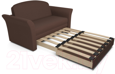 Диван Mebel-Ars Малютка №2 (рогожка шоколад/подлокотники шоколад)