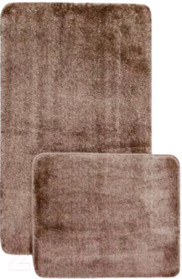 Набор ковриков для ванной и туалета Gokyildiz Soft Micro 50x80+50x40 / DUZ-4554-BROWN - фото