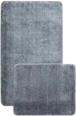 Набор ковриков для ванной и туалета Gokyildiz Soft Micro 50x80+50x40 / DUZ-7039-DARK-GRAY - фото