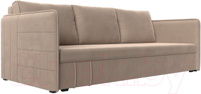 Диван Лига Диванов Слим / 119800 (велюр бежевый) - фото