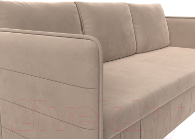 Диван Лига Диванов Слим / 119800 (велюр бежевый)