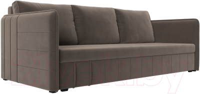 Диван Лига Диванов Слим / 119801 (велюр коричневый) - фото