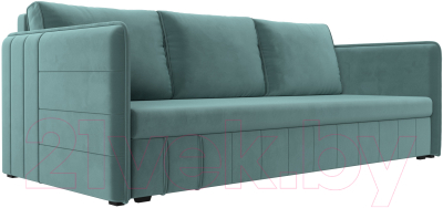 Диван Лига Диванов Слим / 119802 (велюр бирюзовый) - фото
