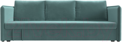Диван Лига Диванов Слим / 119802 (велюр бирюзовый)