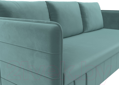 Диван Лига Диванов Слим / 119802 (велюр бирюзовый)