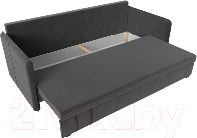 Диван Лига Диванов Слим / 119804 (велюр серый)