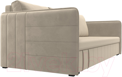 Диван Лига Диванов Слим / 119808 (микровельвет бежевый)