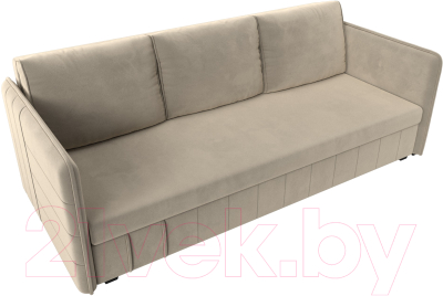 Диван Лига Диванов Слим / 119808 (микровельвет бежевый)