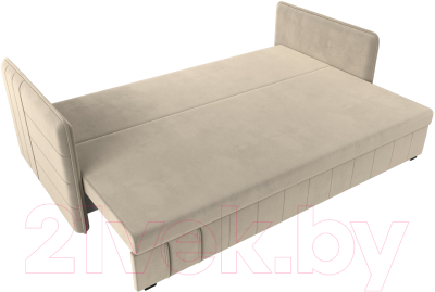 Диван Лига Диванов Слим / 119808 (микровельвет бежевый)