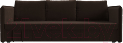 Диван Лига Диванов Слим / 119809 (микровельвет коричневый)