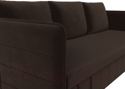 Диван Лига Диванов Слим / 119809 (микровельвет коричневый)