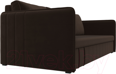 Диван Лига Диванов Слим / 119809 (микровельвет коричневый)