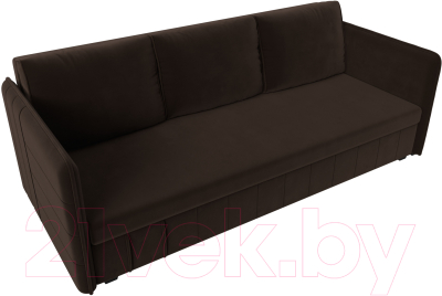 Диван Лига Диванов Слим / 119809 (микровельвет коричневый)