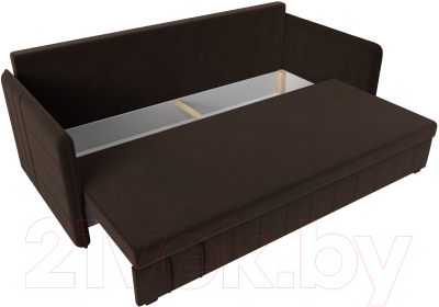 Диван Лига Диванов Слим / 119809 (микровельвет коричневый)