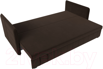Диван Лига Диванов Слим / 119809 (микровельвет коричневый)