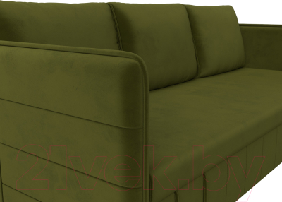 Диван Лига Диванов Слим / 119810 (микровельвет зеленый)