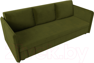 Диван Лига Диванов Слим / 119810 (микровельвет зеленый)