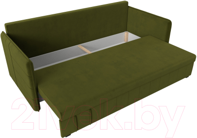 Диван Лига Диванов Слим / 119810 (микровельвет зеленый)