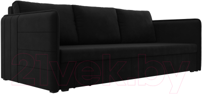 Диван Лига Диванов Слим / 119812 (микровельвет черный) - фото