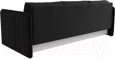 Диван Лига Диванов Слим / 119812 (микровельвет черный)