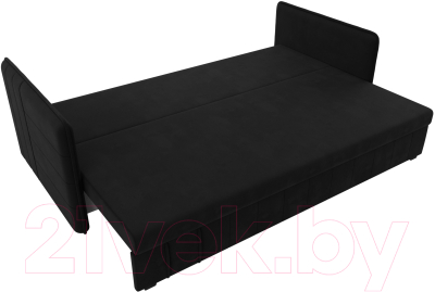Диван Лига Диванов Слим / 119812 (микровельвет черный)