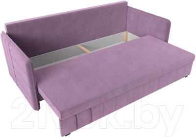 Диван Лига Диванов Слим / 119813 (микровельвет сиреневый)