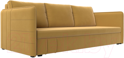 Диван Лига Диванов Слим / 119815 (микровельвет желтый) - фото