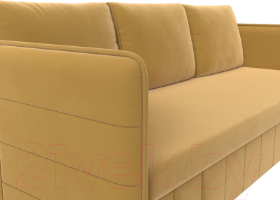 Диван Лига Диванов Слим / 119815 (микровельвет желтый)