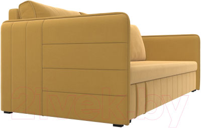 Диван Лига Диванов Слим / 119815 (микровельвет желтый)