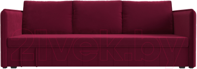 Диван Лига Диванов Слим / 119816 (микровельвет бордовый)