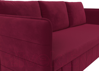 Диван Лига Диванов Слим / 119816 (микровельвет бордовый)