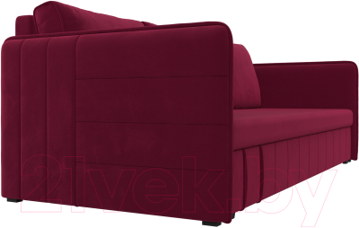 Диван Лига Диванов Слим / 119816 (микровельвет бордовый)