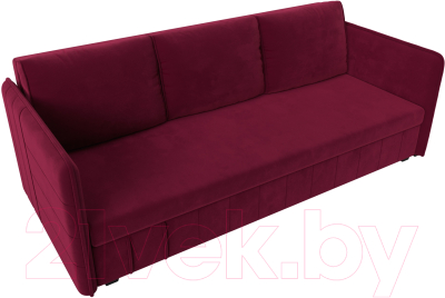 Диван Лига Диванов Слим / 119816 (микровельвет бордовый)