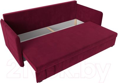 Диван Лига Диванов Слим / 119816 (микровельвет бордовый)