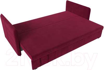 Диван Лига Диванов Слим / 119816 (микровельвет бордовый)