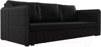 Диван Лига Диванов Слим / 119822 (экокожа черный) - фото