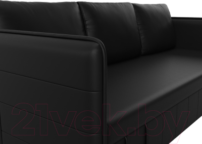 Диван Лига Диванов Слим / 119822 (экокожа черный)