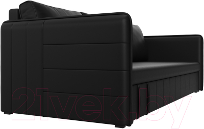 Диван Лига Диванов Слим / 119822 (экокожа черный)