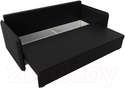 Диван Лига Диванов Слим / 119822 (экокожа черный)