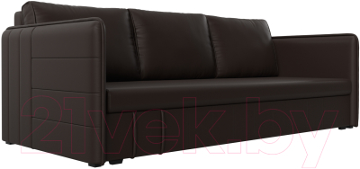 Диван Лига Диванов Слим / 119821 (экокожа коричневый) - фото