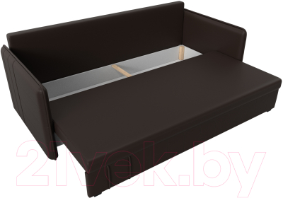 Диван Лига Диванов Слим / 119821 (экокожа коричневый)