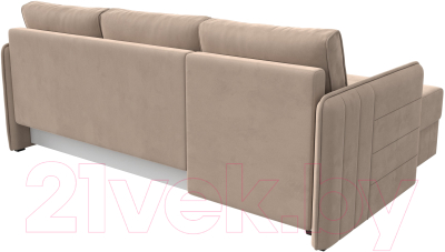 Диван угловой Лига Диванов Слим левый (велюр бежевый)