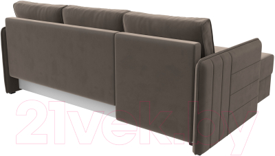 Диван угловой Лига Диванов Слим левый (велюр коричневый)