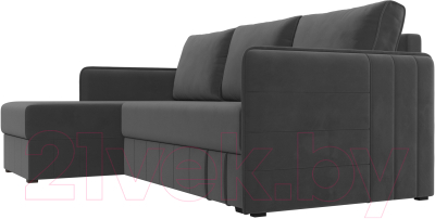 Диван угловой Лига Диванов Слим левый (велюр серый)