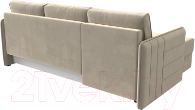 Диван угловой Лига Диванов Слим левый (микровельвет бежевый)