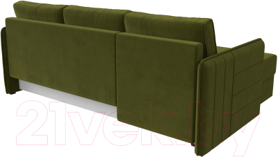 Диван угловой Лига Диванов Слим левый (микровельвет зеленый)