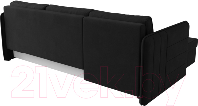 Диван угловой Лига Диванов Слим левый (микровельвет черный)