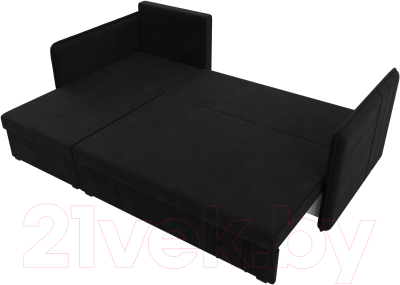 Диван угловой Лига Диванов Слим левый (микровельвет черный)